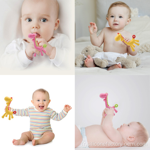 Petit animal silicone toys bébé jouets dents